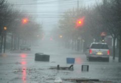 飓风桑迪登陆美国东海岸 部分街道积水超1米